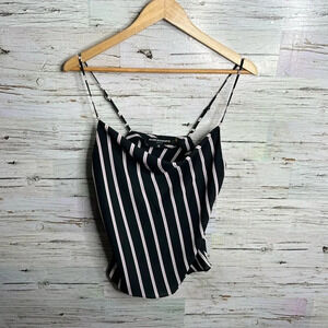Allen schwartz  pink black blouse top size small tank